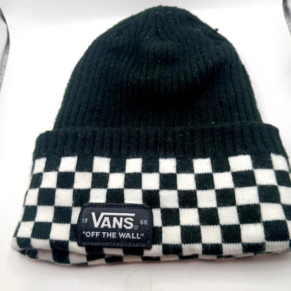 Vans Off The Wall Black + White Checkered Beanie -Hat Unisex - Picture 1 of 6